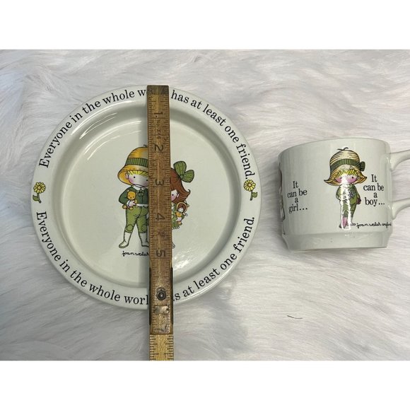 Vintage 1976 Joan Walsh Anglund A FRIEND Childs Bowl and Cup Set. Johnson Bros - Picture 2 of 9
